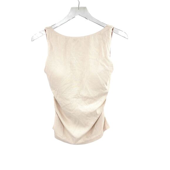 OGL Top Size M NEW Boat Neck Ruched Elastic Open Back Brami Tank Ivory Cream - Picture 5 of 15